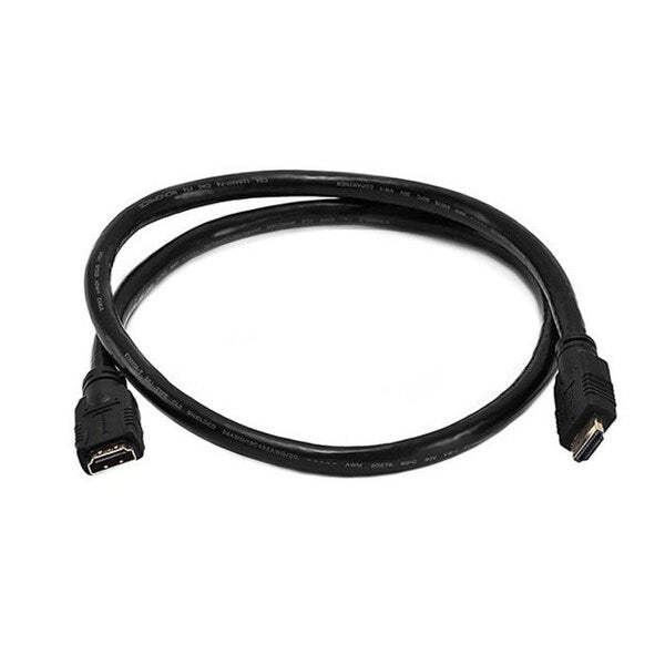 HDMI Extension Cable, Black, 3 ft., 24AWG