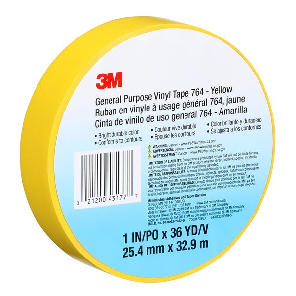 3Mâ¢ 764 Vinyl Tape, 5.0 Mil, 1