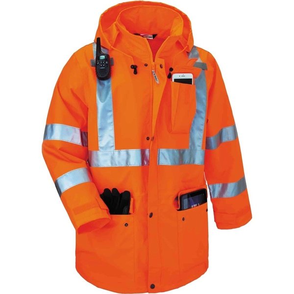 5XL Insulated Hooded Jacket, Orange