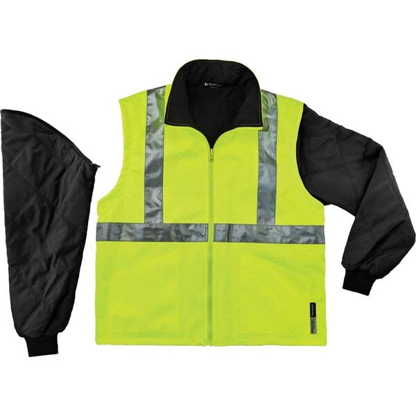 Large Insulated Hooded Jacket, Lime/Black
