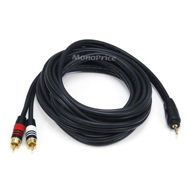 A/V Cable, 3.5mm(M)/2 RCA(M), 10ft
