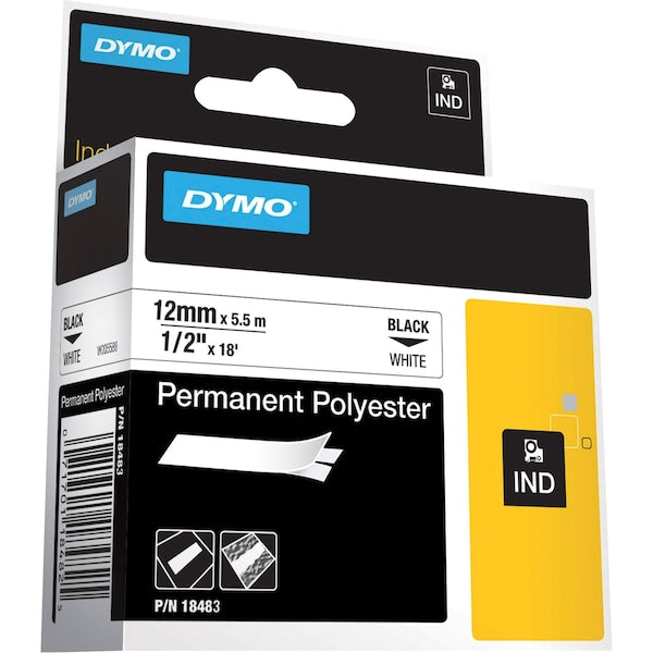 Rhinoâ¢ Label Cartridge, 18 ft. L, Black/White