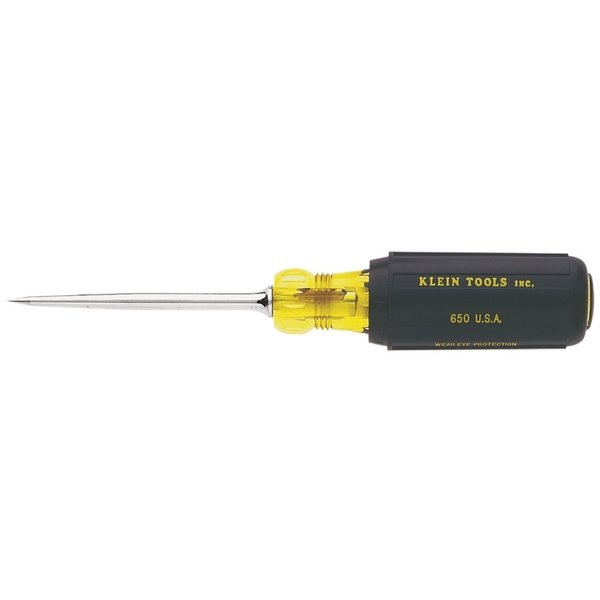 Cushion Grip Scratch Awl, Tip Size 3 1/2 in, Overall Length 7 7/8 in, Yellow/Black