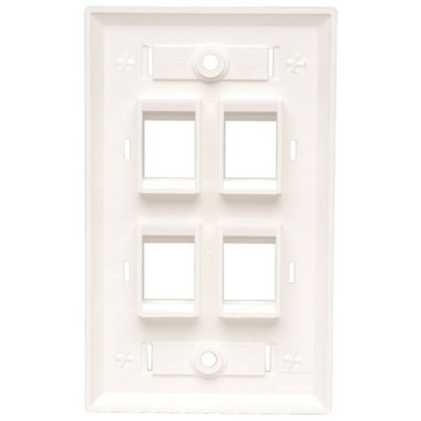 Keystone Face Plate, 4-Port Quad Outlet