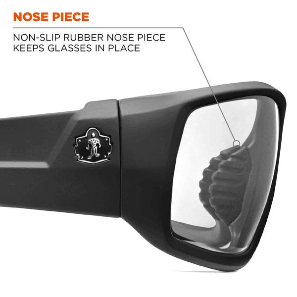 Safety Glasses, Traditional Clear PC Decenter Lens, Scratch-Resistant