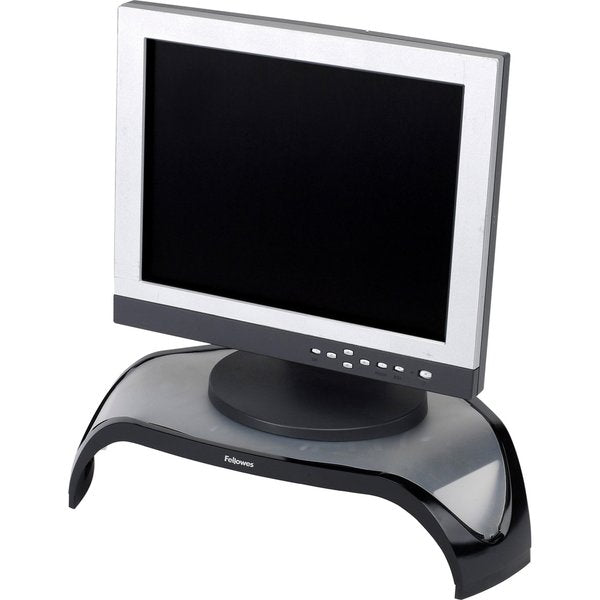 Corner Monitor Riser, Plastic, Black/Slvr
