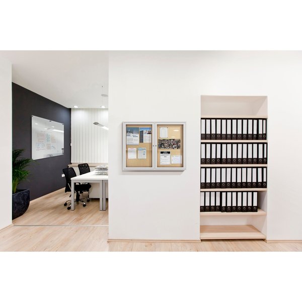 Enclosed Cork Bulletin Board 60x48