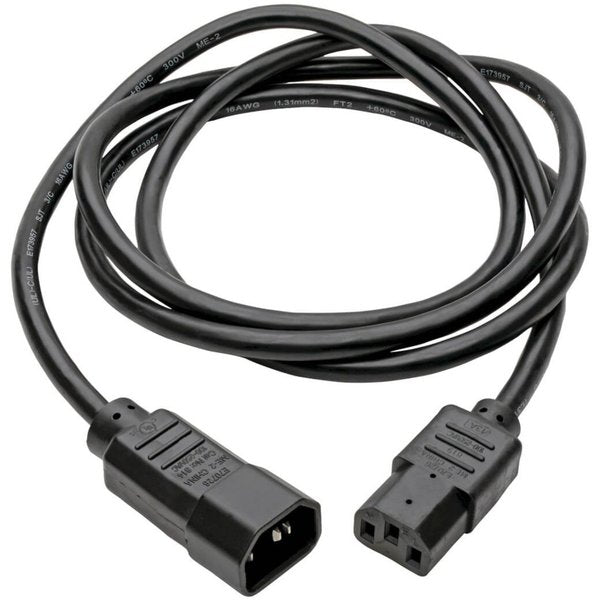 Power Cord, C14 to C13, 10A, 18AWG, 6ft