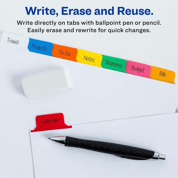 AveryÂ® Big Tabâ¢ Write & Erase Dividers 23076, 5 Multicolor Tabs, 1 Set