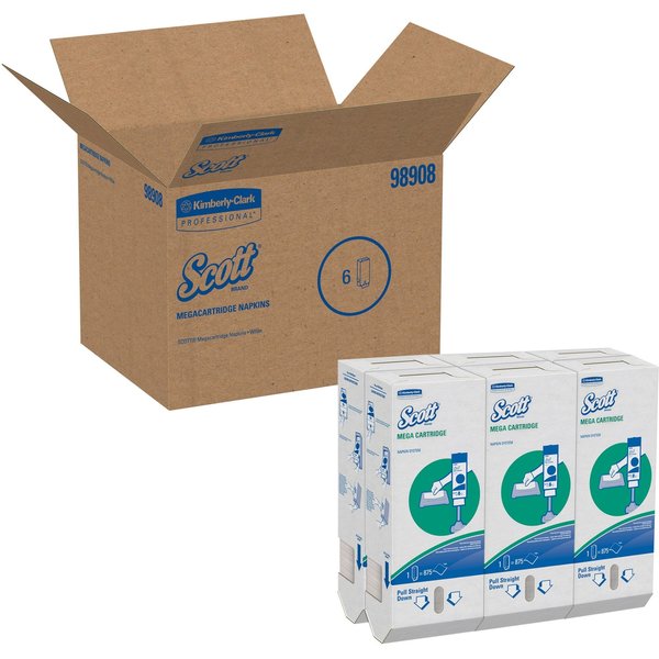 Mega Cartridge Napkins, PK875, 1 White