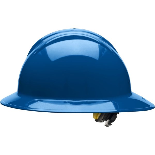 Full Brim Hard Hat, Type 1, Class E, Ratchet (6-Point), Blue