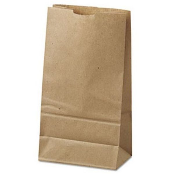 Grocery Bag Flat Bottom 6# Brown, Pk500