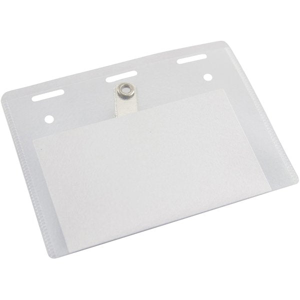ID Badge Holder Kit, Color Clear, PK50