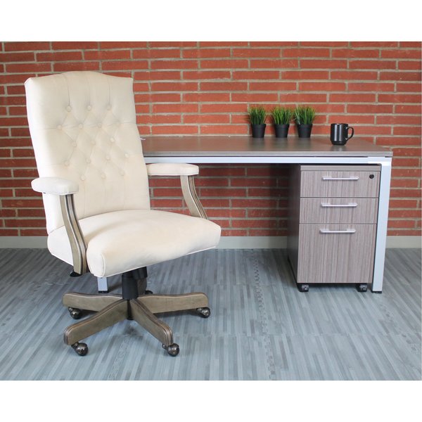 Executive Chair, Fixed, Denim Blue