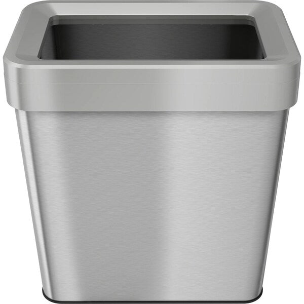 16 gal Rectangular Trash Can, Silver, Stainless Steel