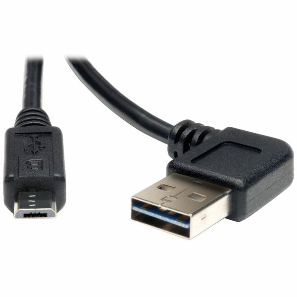 Reversible USB Cable, Black, 3 ft., Standards: ROHS Compliant