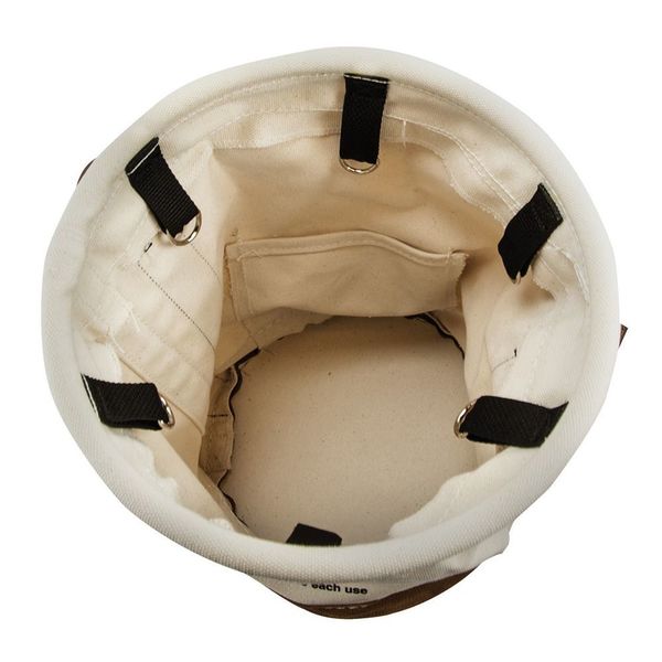 Leather Bottom Bucket with Connections, #1 Canvas, 15