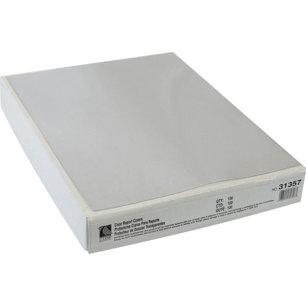 Report Cover, Vinyl, Clear, PK100