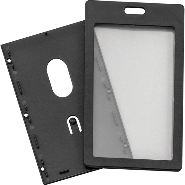 Vertical Rigid ID Badge Holder, Blk, PK6