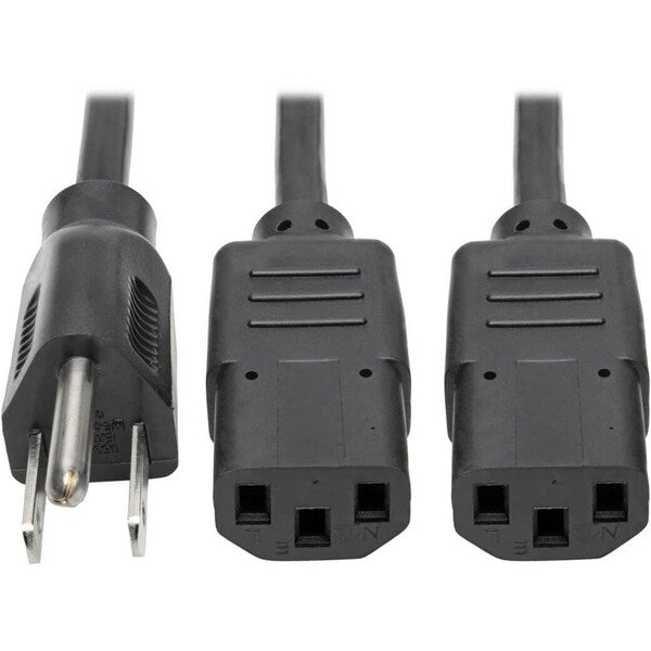 Power Cord, 5-15P to C13, Y Splitter, 6ft