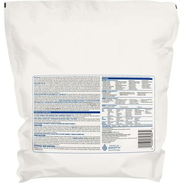 Disinfecting Wipes, White, Bag, Healthcare Surfaces, 2 PK, 185 Wipes, 11 in x 12 in, Cherry Almond
