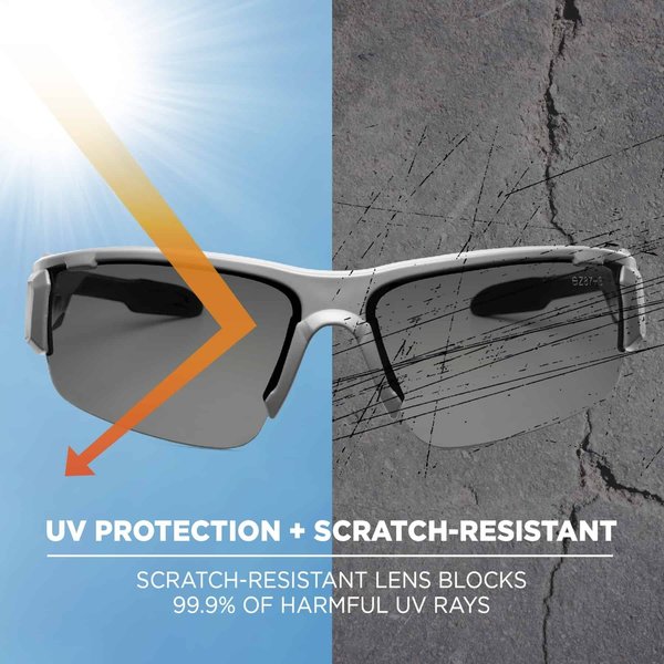 Safety Glasses, Traditional Smoke PC Decenter Lens, Anti-Fog, Scratch-Resistant
