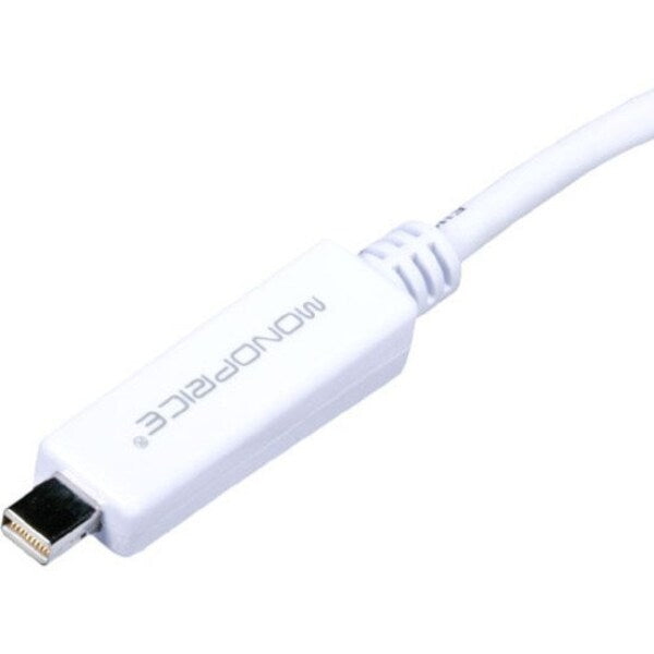 White Mini Display Port to DVI Cable, 3ft 32AWG