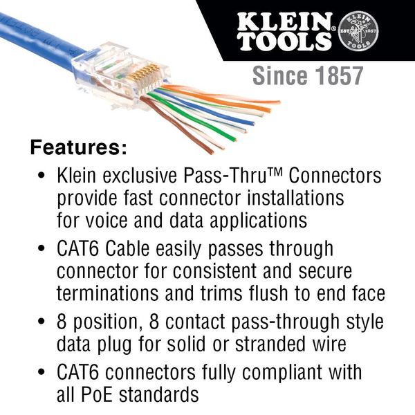 Pass-Thruâ¢ Modular Data Plugs CAT6, 10-Pack