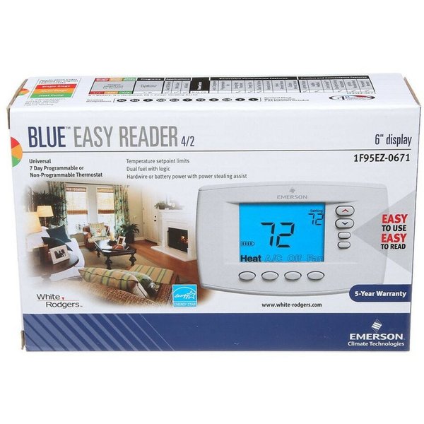 Blue Series 6 Touchscreen Thermostats, 7 or Nonprogrammable Programs, 4 H 2 C, 24VAC