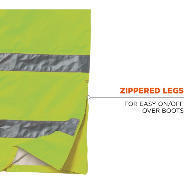 Rain Pants, Breathable, Hi-Vis Lime, M