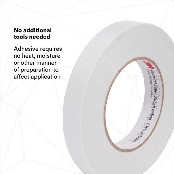 Cloth Tape, 1 In x 60 yd, 7 mil, White, PK36