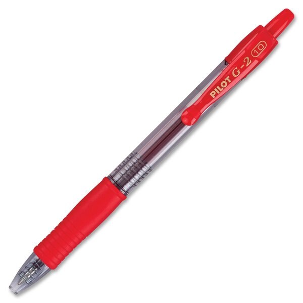 Pen, Gel, G2, Bold, Red, PK12