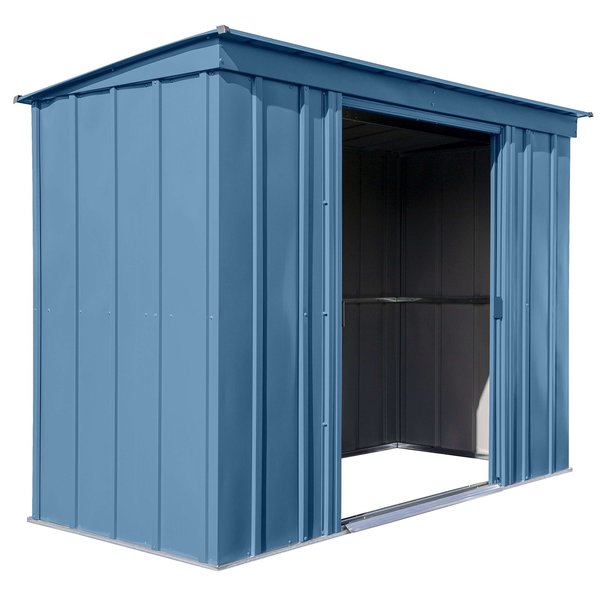 8x4 Classic Steel Storage Shed, Blue Grey