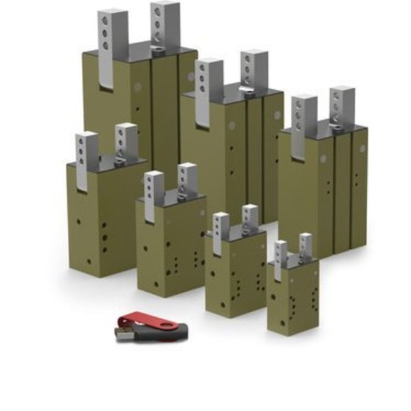 Angular Gripper, 180 Deg, Spring Closed