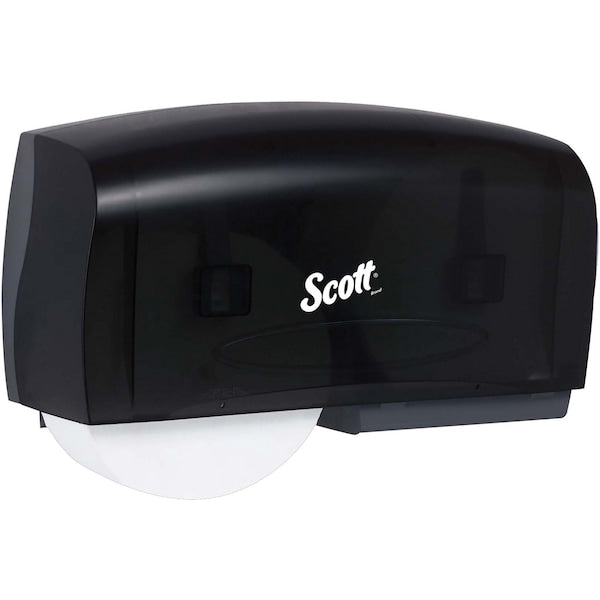 Coreless Twin Toilet Paper Dispenser HighCap 20x6x11 BLK