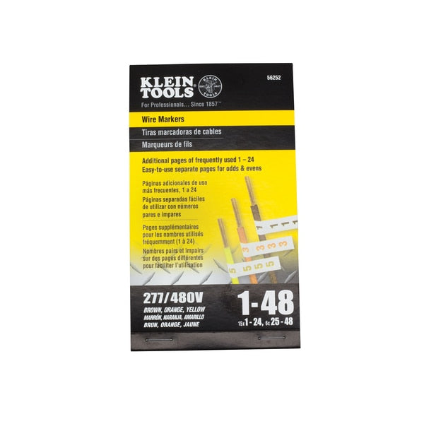 Wire Marker Book, 277/480V 3 Phase 1-48