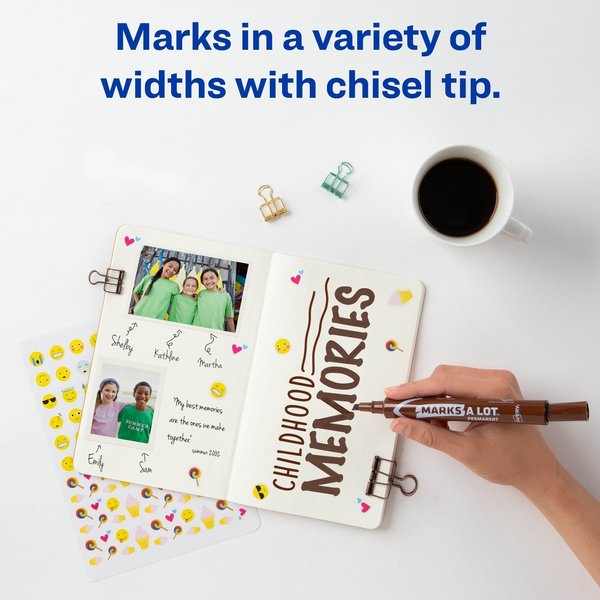 Large Desk-Style Permanent Marker, Chisel Tip, Brown