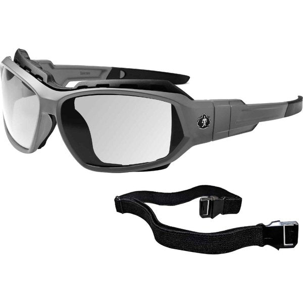 Safety Glasses, Traditional Clear PC Decenter Lens, Anti-Fog, Scratch-Resistant