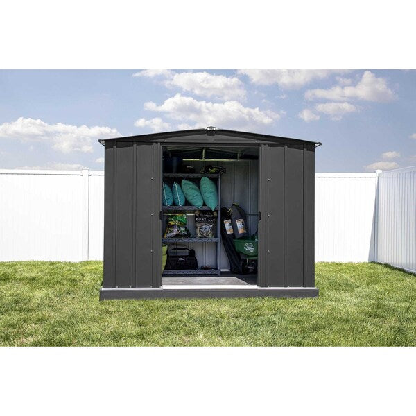 8x6 Classic Steel Storage Shed, Charcoal