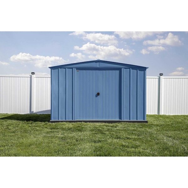 10x14 Classic Steel Storage Shed, Blue Grey