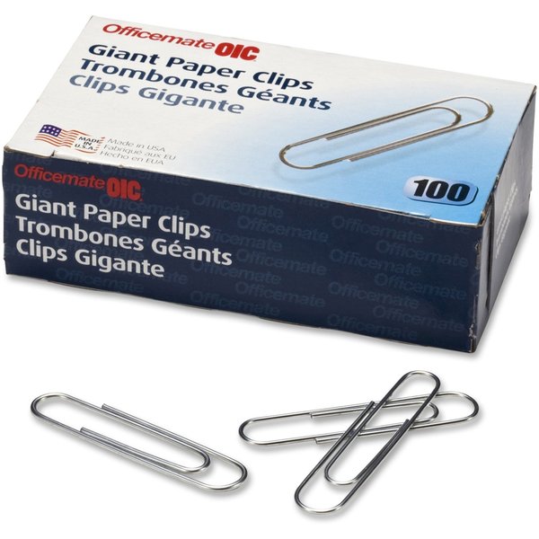 Paper Clips, Large, Silver, Steel, PK1000