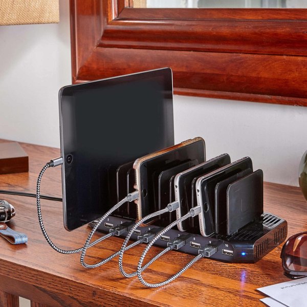 USB Charger, Adjust, 10 port, 12V, 8A/96W