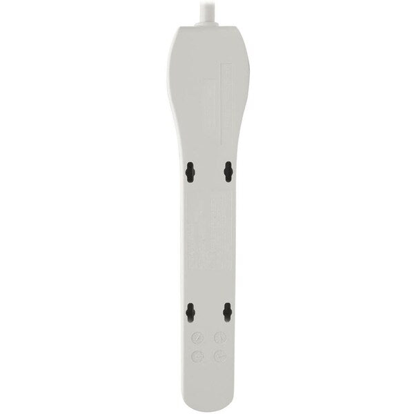 Surge Protector Strip, 6 Outlet, Gray