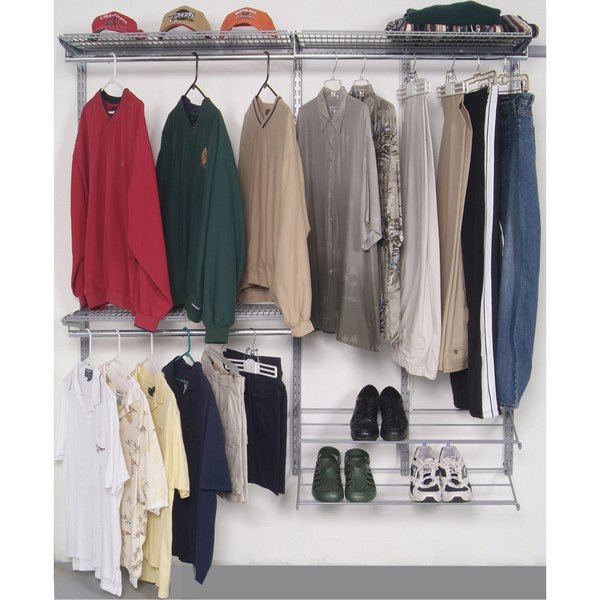 66 In. W x 63 In. H Modular Closet Garage and Laundry Organizer Kit with Mounting Hardware