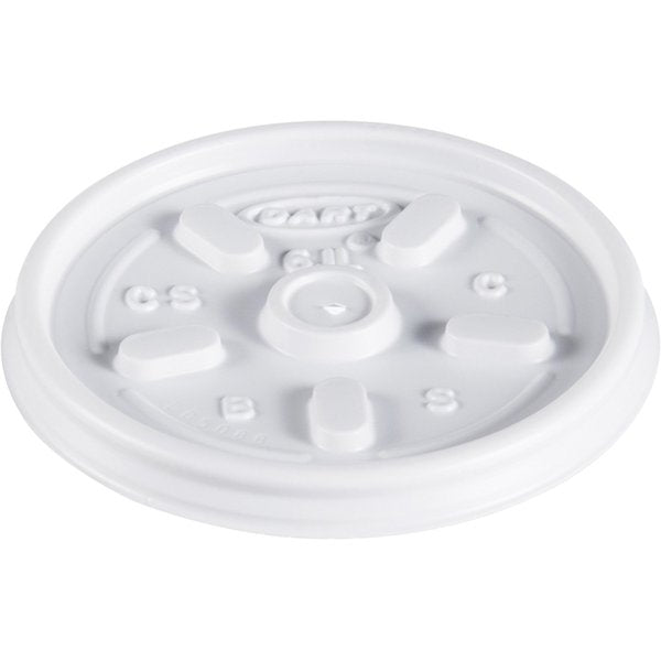 Lid for 2 to 6 oz. Hot Cup, Flat, Vented, White, Pk1000