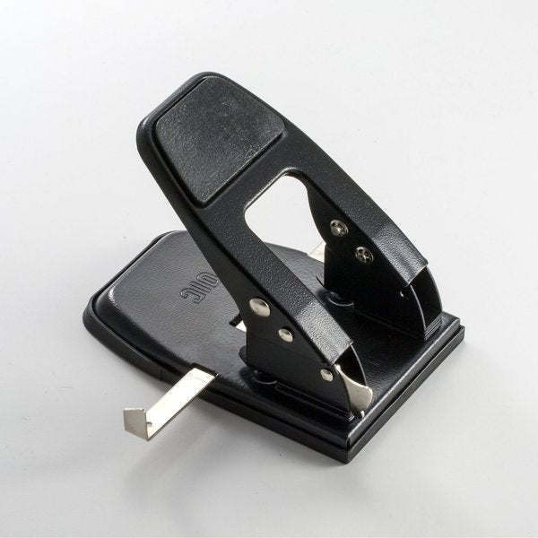 Heavy Duty Paper Punch, Two Hole, Blk