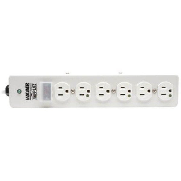 Surge Protector Strip, 6 Outlet, White