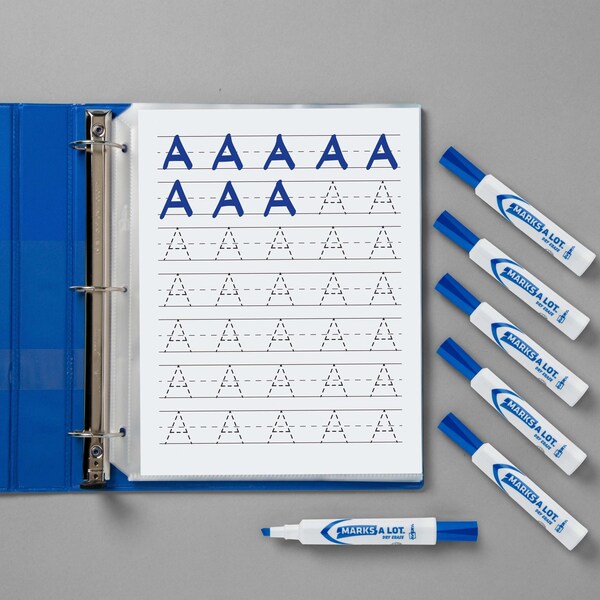 Desk-Style Dry Erase Marker, Chisel Tip, Blue