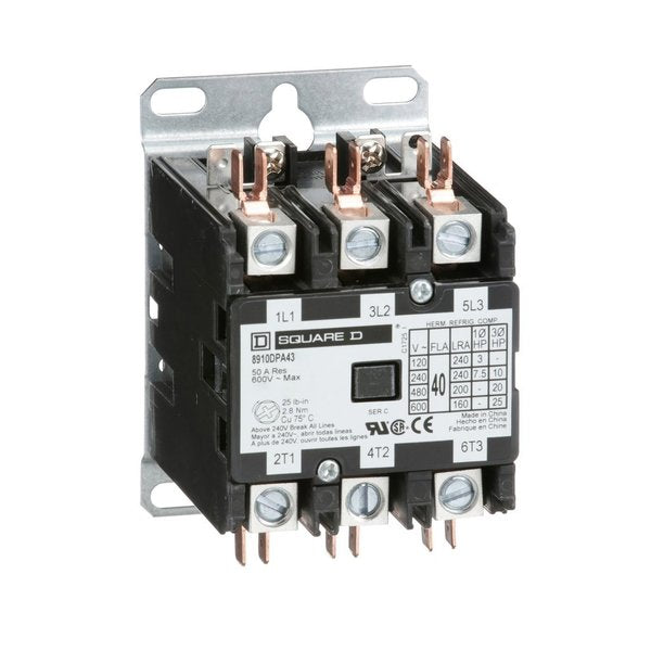 600VAC Definite Purpose Contactor 3P 40A