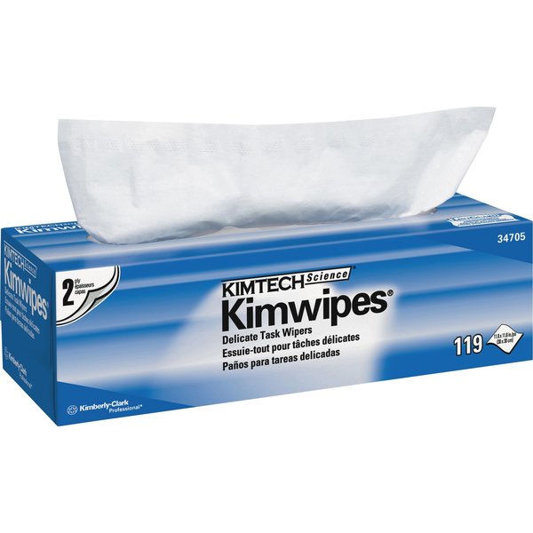 Dry Wipe, White, Box, 2-Ply Tissue, Laboratory / Critical Task, 120 Wipes, 11 3/4 in x 11 3/4 in